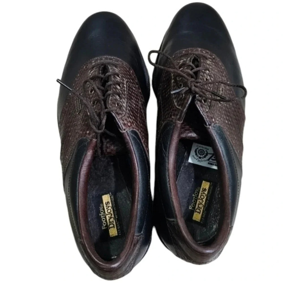 FootJoy DryJoy Men Size 11 Brown Black Saddle Croc Print Classic Golf Tour Shoes - Picture 3 of 7